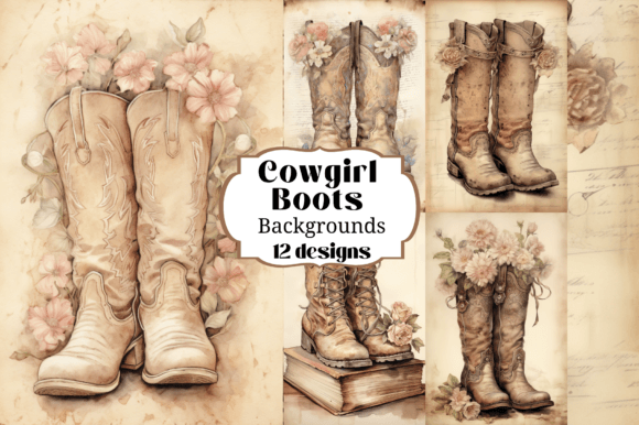12 Pretty Cowgirl Boots Backgrounds: Rustic Charm for Digital Crafts