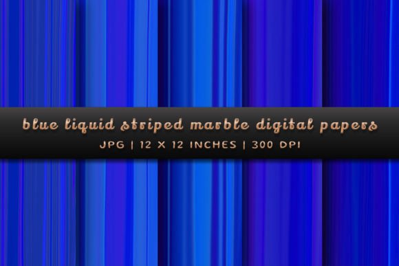 Blue Liquid Striped Marble Backgrounds for Design