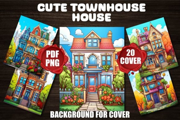 Charming Cute Town House Backgrounds for Book Covers