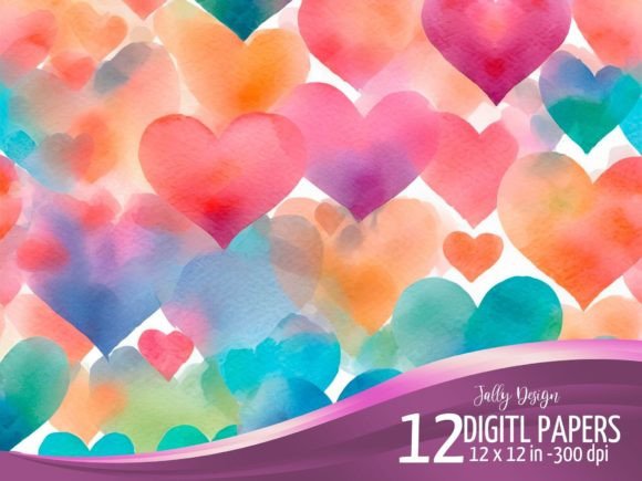 Colorful Watercolor Hearts Backgrounds: Your Next Creative Asset