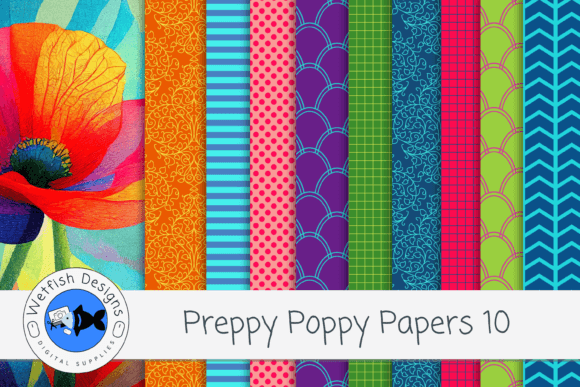 Elevate Your Brand with Preppy Poppy Digital Backgrounds 10