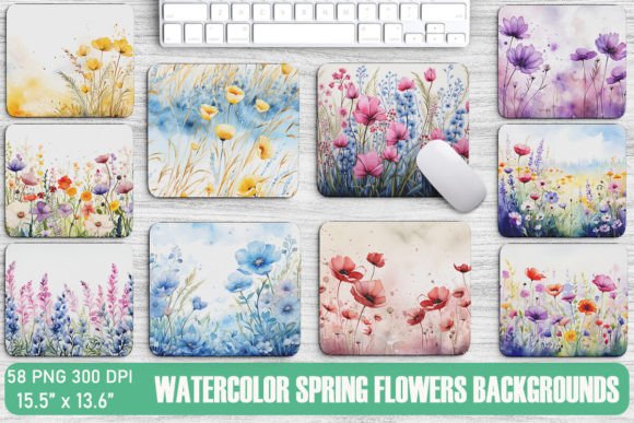 Embrace the Season: Watercolor Spring Flowers Backgrounds for Your Projects