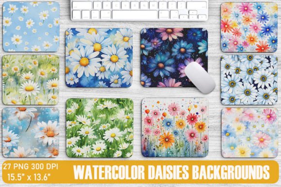 Enchanting Watercolor Daisy Backgrounds for Your Projects