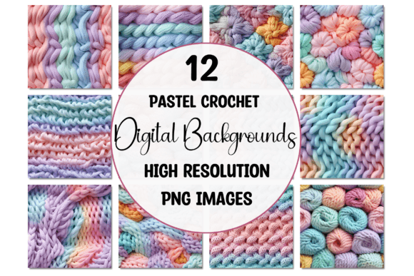 Rainbow Pastel Crochet Backgrounds: A Textural Design Asset