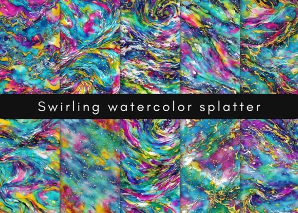 Swirling Watercolor Splatter Backgrounds: Elevate Your Designs