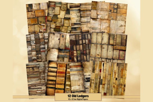 Timeless Texture: The Allure of Old Neutral Ledgers Digital Backgrounds